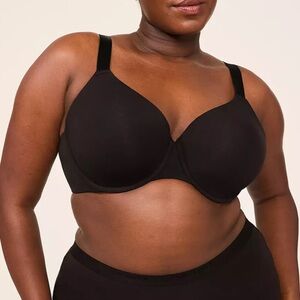 Cacique Bra Black 40C Lightly Lined Full Coverage Underwire Minimizer Neutral